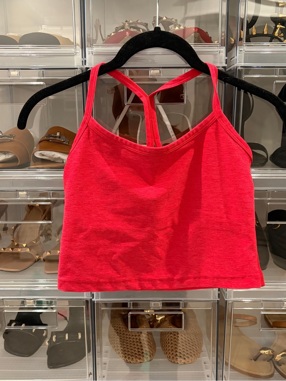 Beyond Yoga Spacedye Slim Racerback Cropped Tank- sangria heather - small